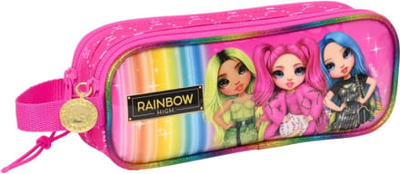 Pennenetui met 2 vakken Rainbow High Fuchsia (21 x 8 x 6 cm)