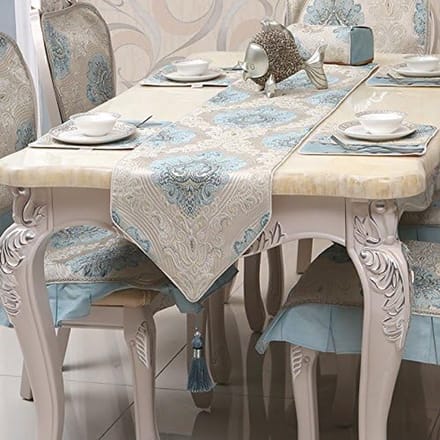 Moderne Tafelloper Eettafel Decoratie,Blauw, Blauwe Eenvoud
