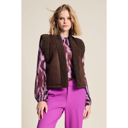 POM Amsterdam Gilet - Lammy Brown Maat: 42 | Gilets Outlet | Dames | Bruin
