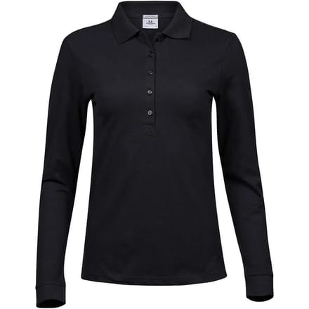 Tee Jays - Women´s Luxury Stretch Long Sleeve Polo - Black - M