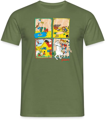 Pippi Langkous En Je Vrienden Tegels T-Shirt Heren