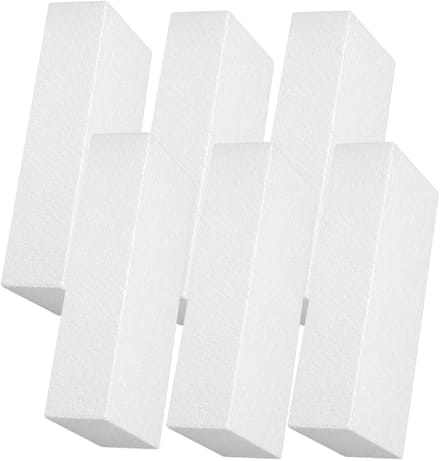 Piepschuim vormen - rechthoek - 6x - 10 x 20 x 4 cm - styropor hobby / DIY vorm - basis knutselfiguren