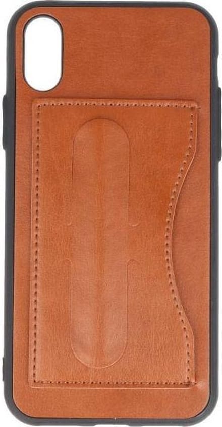 Standing TPU Wallet Case - Hoesje Geschikt voor iPhone X Bruin