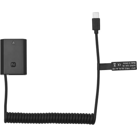 Andoer NP-FZ100 Dummy-batterij USB-C-koppeladapter met USB Type-C-veervoedingskabel Vervanging zwart