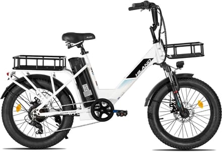 HILAND Elektrische Cargo Fatbike – 20" Dikke Banden – 48V – 7 Speed – Wit