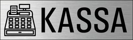 Kassa deurbordje met zelfklevende strip