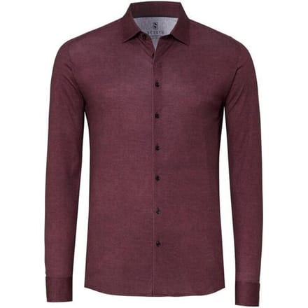 Desoto Overhemd Casual Kent Solid Color Twill Bordeaux / male