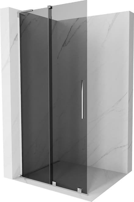 Mexen Velar L schuifbare inloopdouchewand 100 x 200 , grafiet 8 mm, chroom - 871-100-003-43-01