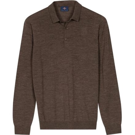 Baileys – Heren – Pullover – Gebreid – Poloshirt – Merinowol – Bruin – 520063-87