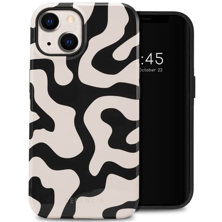 Selencia Hoesje - Geschikt voor Apple iPhone 14 - Backcover - Art Wave Black