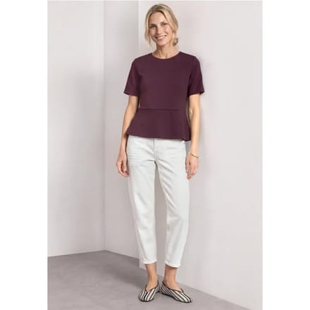Shirt met ronde hals en volantdetail