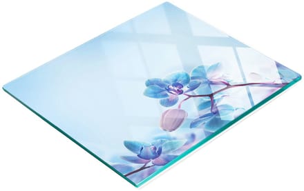Glazen snijplank met afbeelding van tropische orchideeën, 60x52 cm