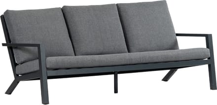 Loungebank Bezano | 3-persoons | Matt Black/Grey | Aluminium