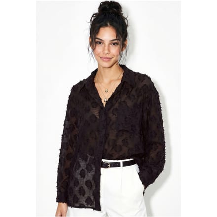 Oversized Textuur Katoenmix Shirt
