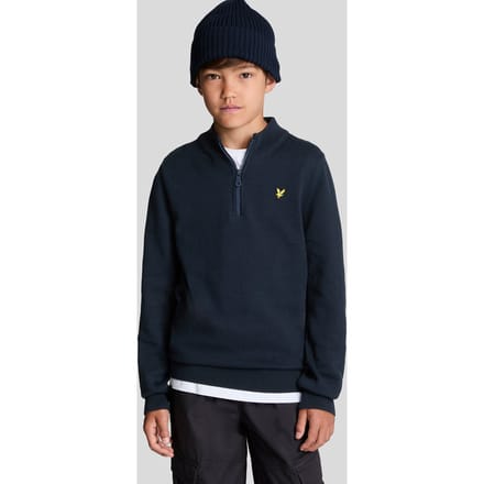 Lyle & Scott Jongens 1/4 Rits Trui - Marineblauw