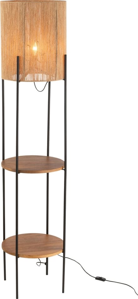 J-Line vloerlamp - ijzer/mango - naturel/zwart