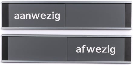 Schuifbord Aanwezig-Afwezig - 255 mm x 57 mm - Grijs - Promessa-Design.
