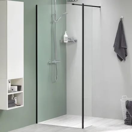 Sealskin Inloopdouche Mix&match 88x200cm - Mat Zwart Profiel - 8 Mm Helder Glas