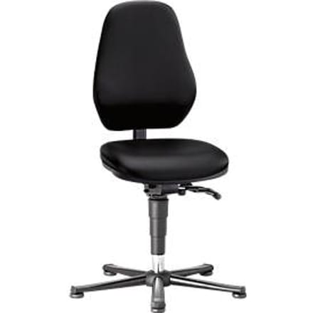 Labostoel Basic 9135, met glijders, kunstleer, Stamskin Top zwart
