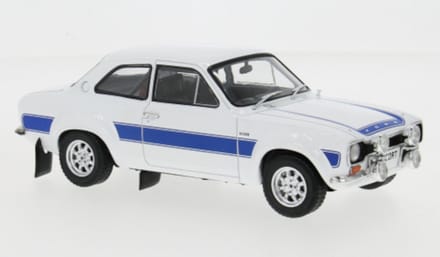 Ford Escort MK I RS 2000 1973 Wit Blauw Modelauto 1/24 Whitebox