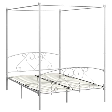vidaXL - Hemelbedframe - metaal - wit - 160x200 - cm