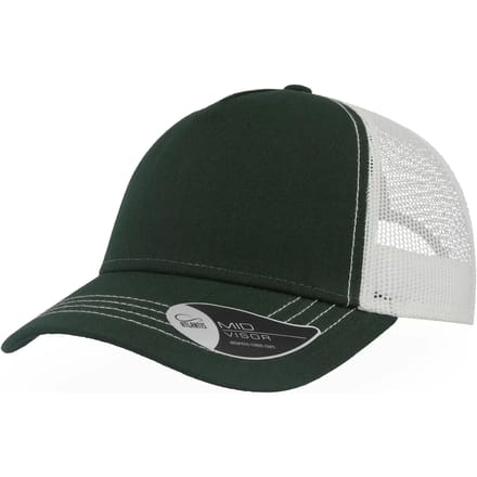 Atlantis Headwear Rapper Canvas Cap AT527 - BOTTLE GREEN/WHITE - One size