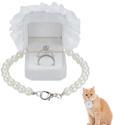Dailygoods - Bruiloft Halsband met Parel en Ringdoos - Afneembaar en Elegante Presentatie