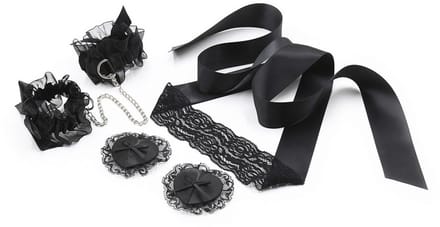 Crushious Lace Me Up - Bondage Lacy Set - Zwart