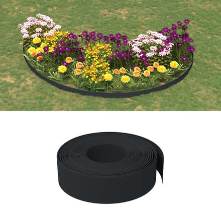 vidaXL - Tuinranden - 4 - st - 10 - m - 15 - cm - polyetheen - zwart
