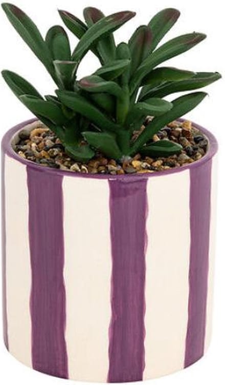 Atmosphera Kunstplant keramische pot - Ø10xH17cm - Violet