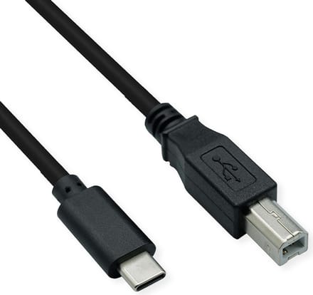 ROLINE USB2.0 Type C Cable, C - B, M/M, zwart, 3 m