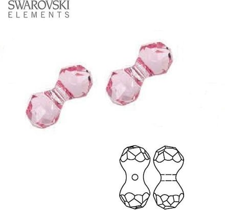 Swarovski Elements, Modular kralen (5150), 11x6mm, light rose, 6 stuks
