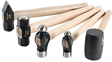 Hickory houten handvat hamerset - 5 stuks