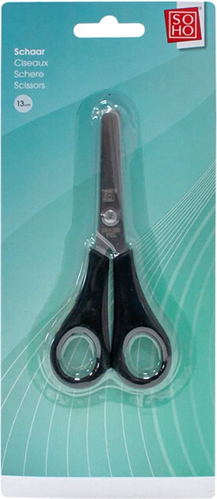 SOHO Schaar Ronde Punt – Schaar – Ronde Schaar – 13 cm – Zwart