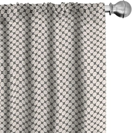 ABAKUHAUS Abstracte Gordijnen – 2-delig 75×175 cm – Mesh-Design – Champagne/Koksgrauw