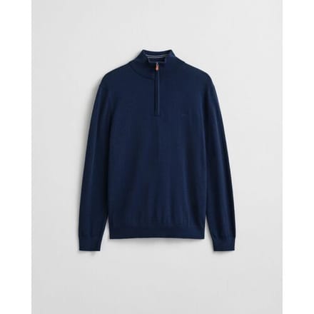 Gant Trui Extrafine Merino Wool Half Zip Marine / male