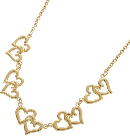 Ketting - RVS - hartjes - goudkleurig - 40-45 cm