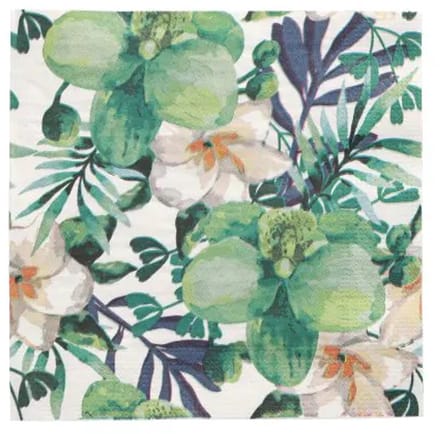 10x 20 Servetten 3-laags 1/4 vouw 33 cm x 33 cm Tropic