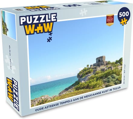 Puzzel Oude Azteekse tempels aan de Mexicaanse kust in Tulum - Legpuzzel - Puzzel 500 stukjes