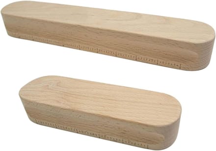 Kleermakersklapper Hout - Strijkpers Naad - Naden Persen - Ergonomische Grip - 2 Maten Set - Houtkleur