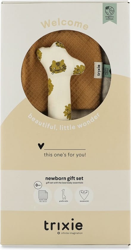 Trixie newborn geschenkdoos M - Lucky Leopard baby cadeau set.