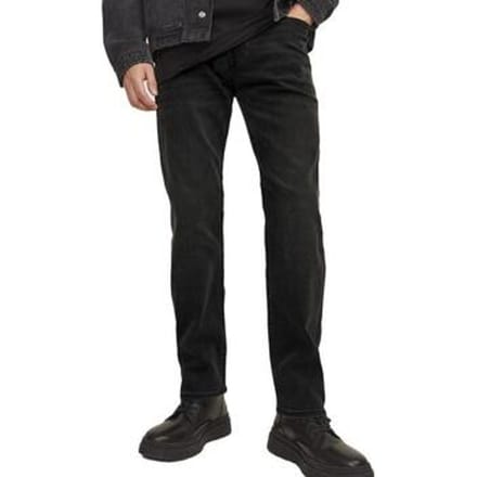 JACK & JONES Heren jeans, regular fit, normale taillehoogte (Zwart, 36/32)