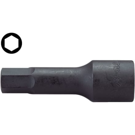 Zeskantig inzetstuk HANS 1/2 inch 6 mm lang (75mm)