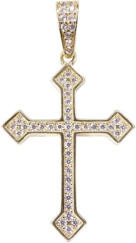 14 karaat gouden kruis met zirkonia