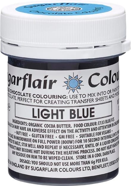 Sugarflair Chocolate Colour - Lichtblauw - 35g - Chocolade Kleurstof - Voedingskleurstof