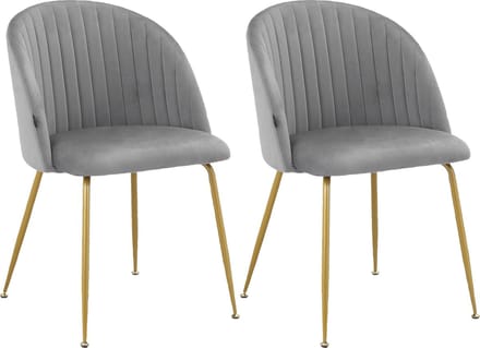 Thalia-Eetkamerstoel - 2 Pack - Antraciet Fluweel