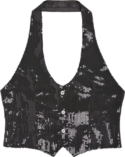 Pailletten vestje dames zwart