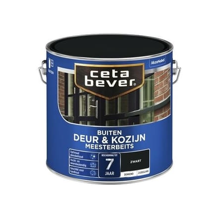 Cetabever Deur- & Kozijnbeits Deur & Kozijn - Zwart - Zijdeglans - 750ml