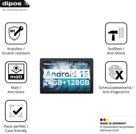dipos – 2x Matte Pantserfolie geschikt voor Laptok A7 | 9H Screenprotector