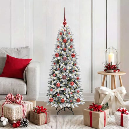 vidaXL - Kunstkerstboom - Wit - 120 - cm - PVC - en - plastic - en - staal - en - PE